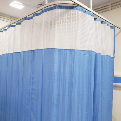 100% Polyester Printed Blue Hospital Curtain, Size: 7 Feet