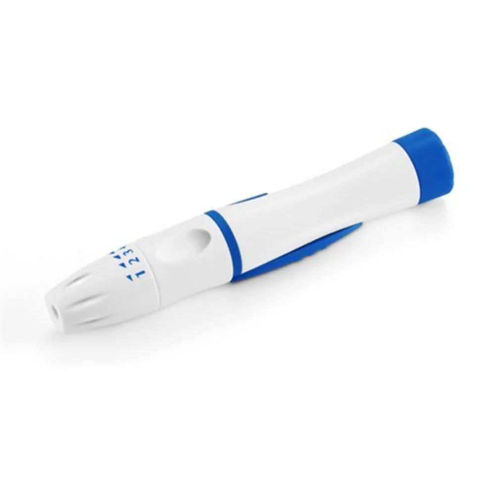 Blue And White Plastic Blood Lancet Pen, Packaging Type: Boxvvv